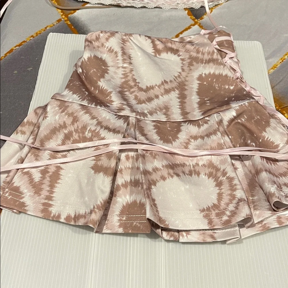 Pink and White Tie-Dye Two-Piece Set with hearts all over so fabulous - Picture 2 of 8